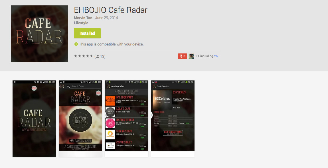 EHBOJIO Cafe Radar - Android